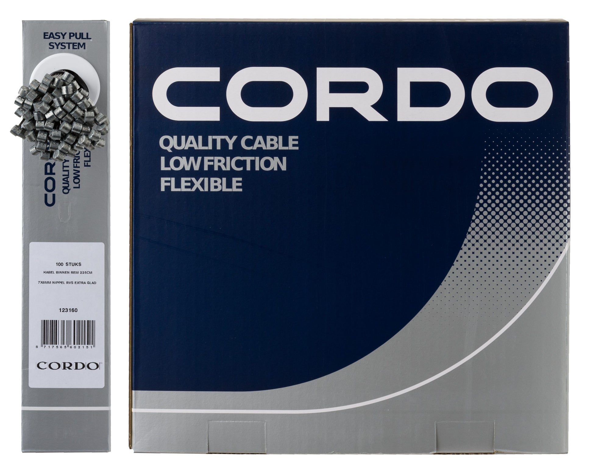 Cordo Kabel Innenkabel Bremse 225cm ø1,5mm + 7x6mm Fassnippel Edelstahl extra glatt Werkstatt (100)