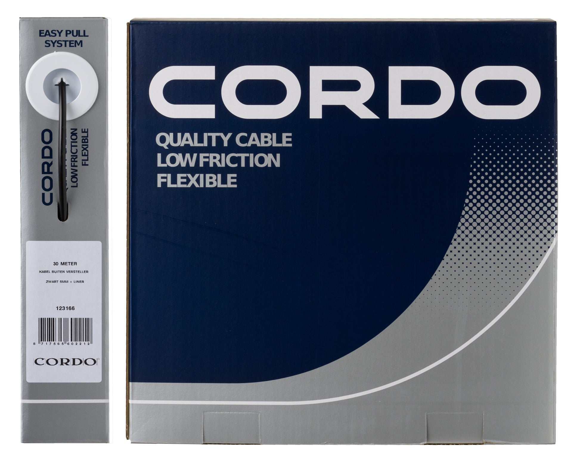 Cordo-Kabel-Außenkabel-Einsteller, schwarz, 5 mm, 30 Meter + Liner-Werkstatt