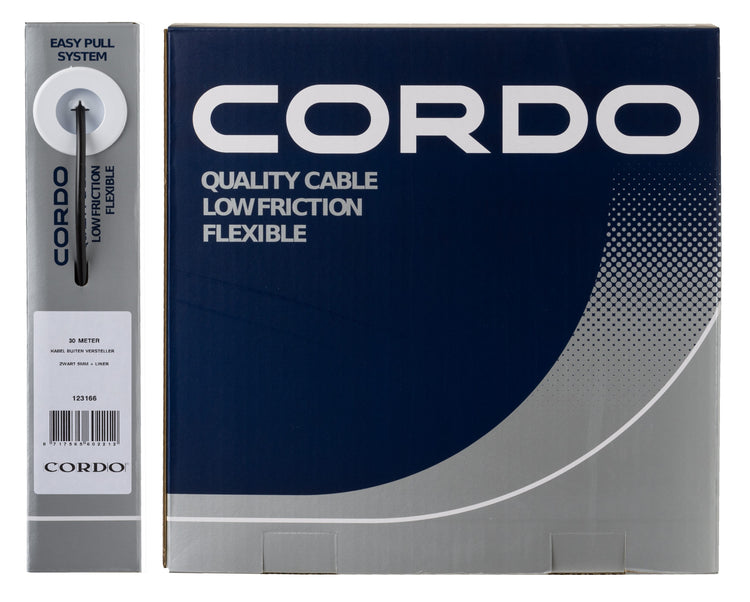 Cordo-Kabel-Außenkabel-Einsteller, schwarz, 5 mm, 30 Meter + Liner-Werkstatt