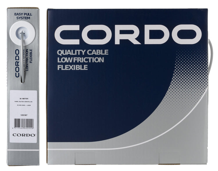 Cordo-Kabel-Außenkabel-Einsteller Silber 5 mm 30 Meter + Liner-Werkstatt