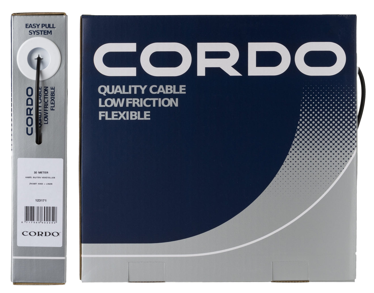 Cordo-Kabel-Außenkabel-Einsteller, schwarz, 4 mm, 30 Meter + Liner-Werkstatt