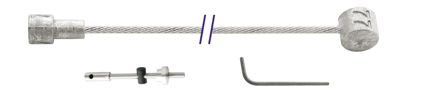 Cordo Innenzug Innenzug Trommelbremse 225cm ø1,5mm verzinkt + 2 Nippel