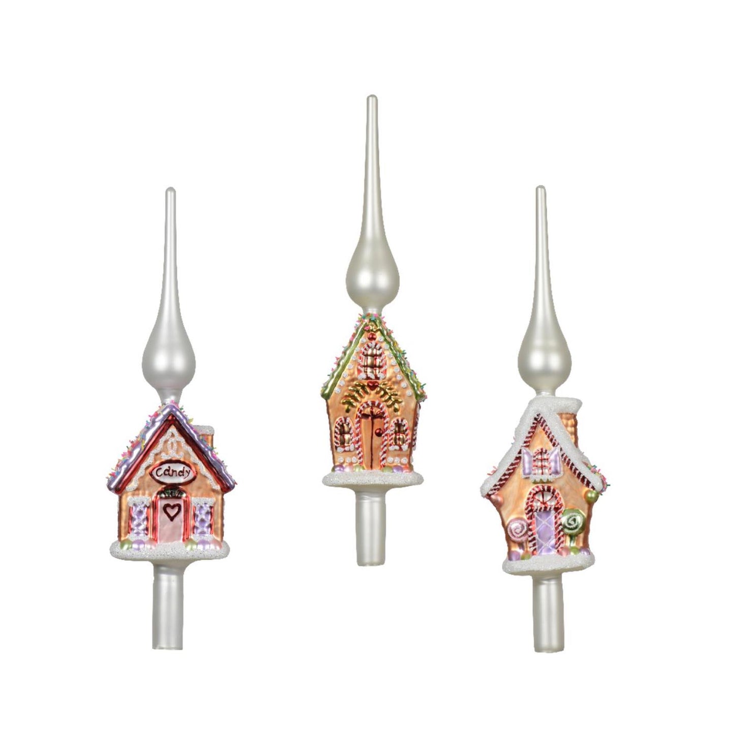 Decoris Peak Lebkuchenhaus aus Glas, 31 cm