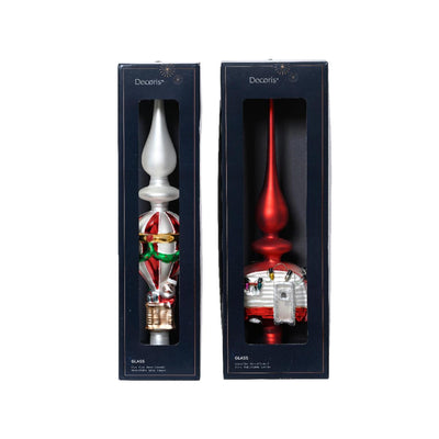 Decoris Peak Heißluftballon-Wohnwagen aus Glas, 31 cm