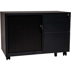 Rolltürenschrank euroseats schwarz 900 (B) x 450 (T) x 615 (H) mm