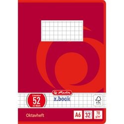 Schreibblock ro Herlitz A6 32 Blatt kariert