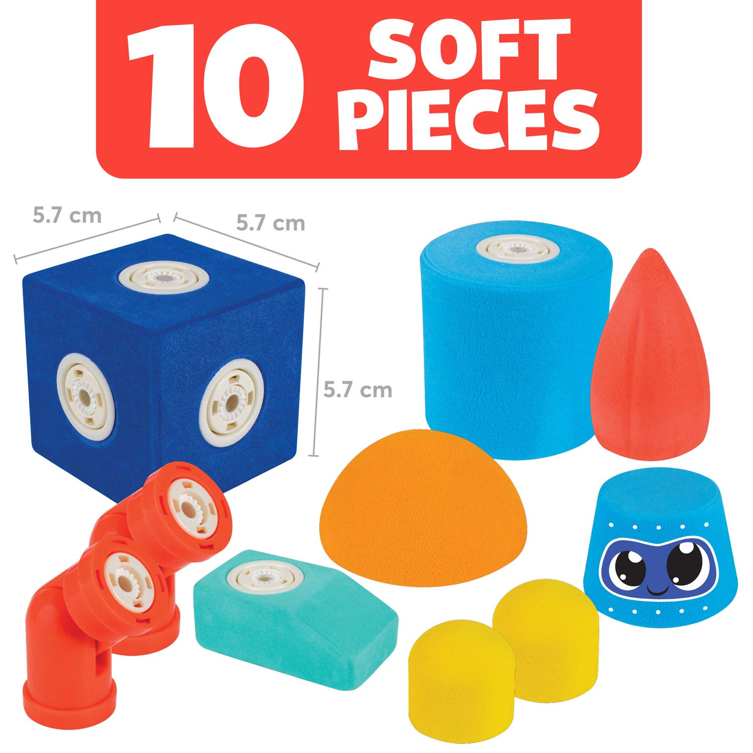 Blockaroo Magnetic Foam Blocks Roboter Box, 10dlg.