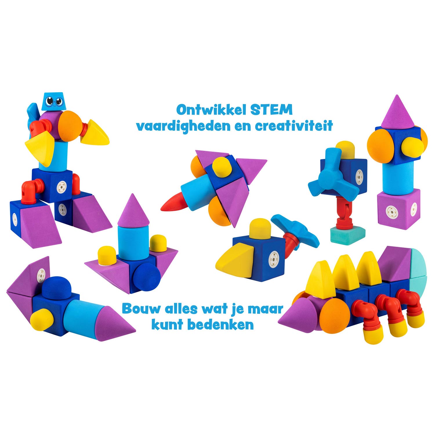 Blockaroo Magnetic Foam Blocks Roboter Box, 10dlg.