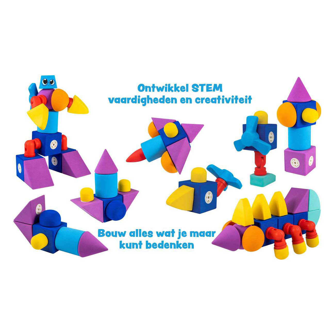 Blockaroo Magnetschaumblöcke, 60 Stk.