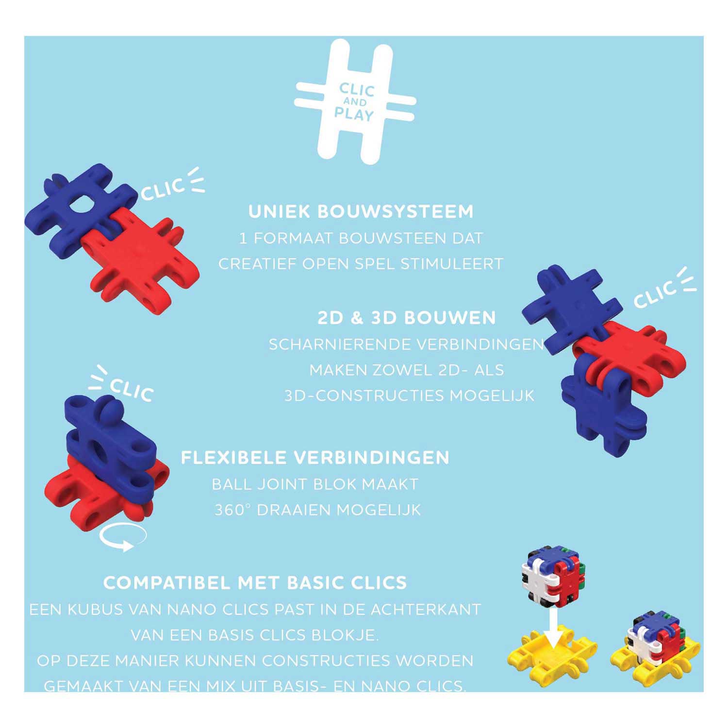 Clics Nano – Baukasten für kreative Baumeister – 2000 Teile.