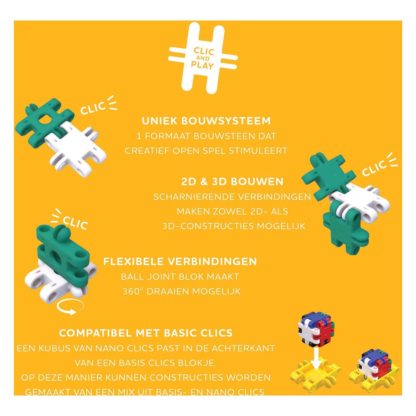 Clics Nano – Baukasten für kreative Baumeister – 1000 Teile.