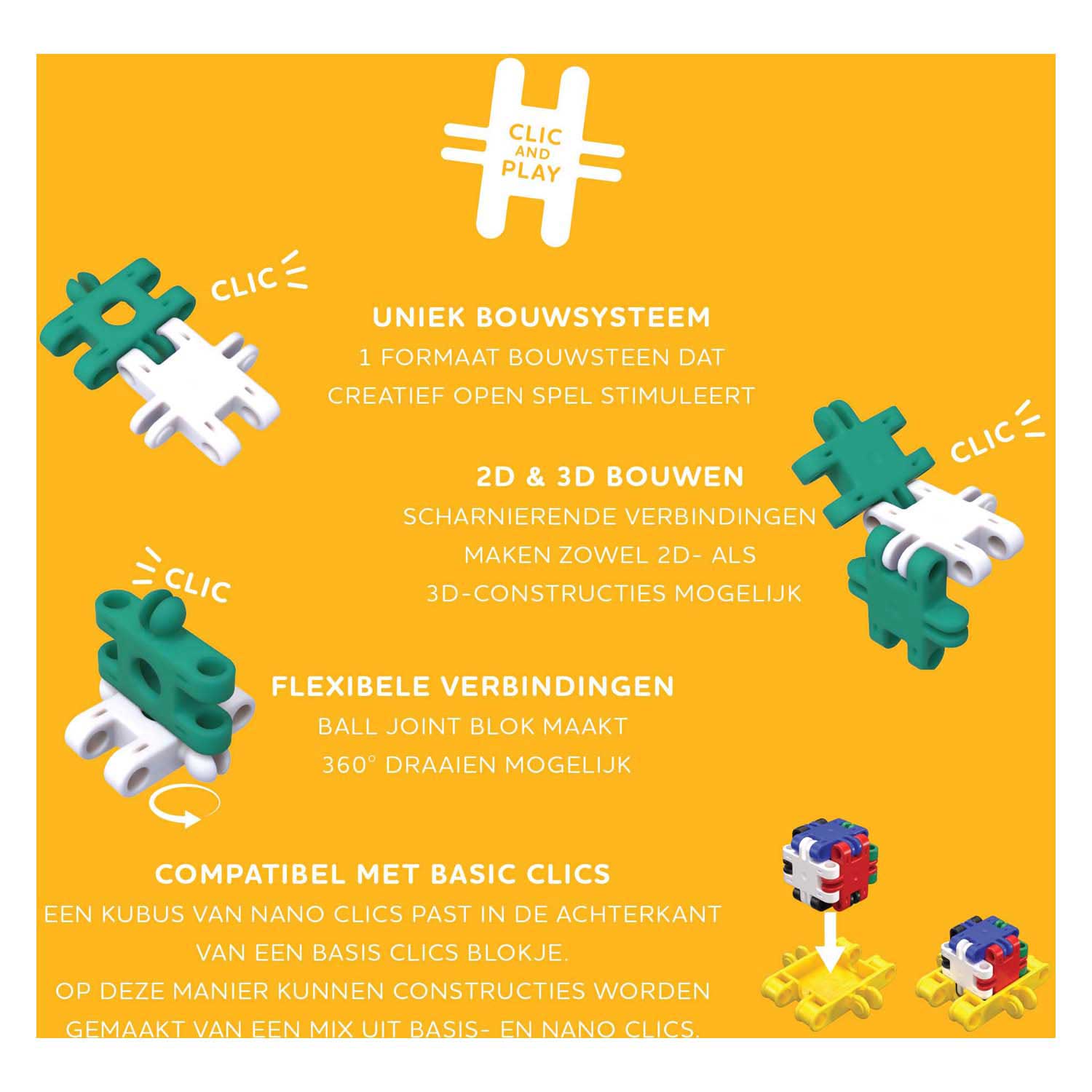 Clics Nano – Baukasten für kreative Baumeister – 1000 Teile.