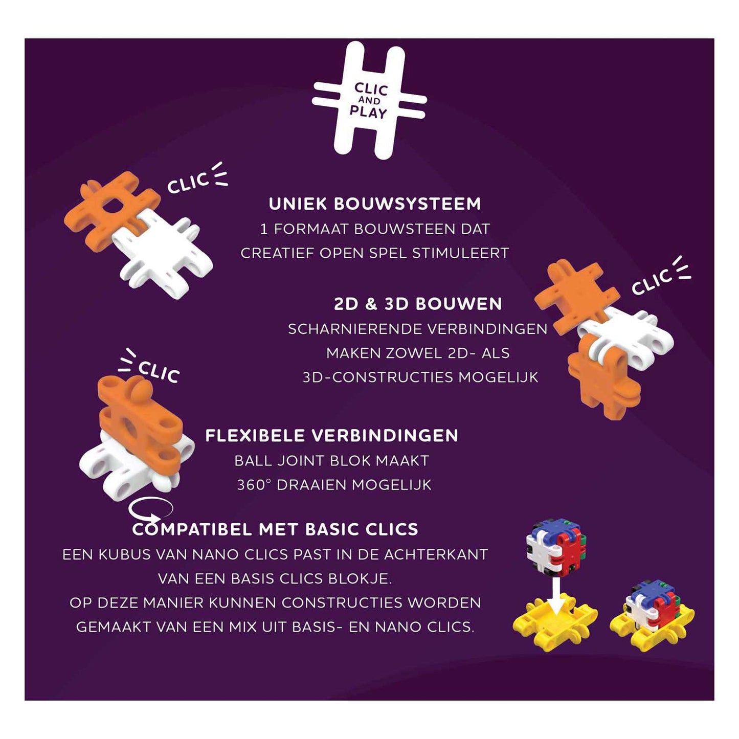 Clics Nano – Space Builders Bauset – 250 Teile.