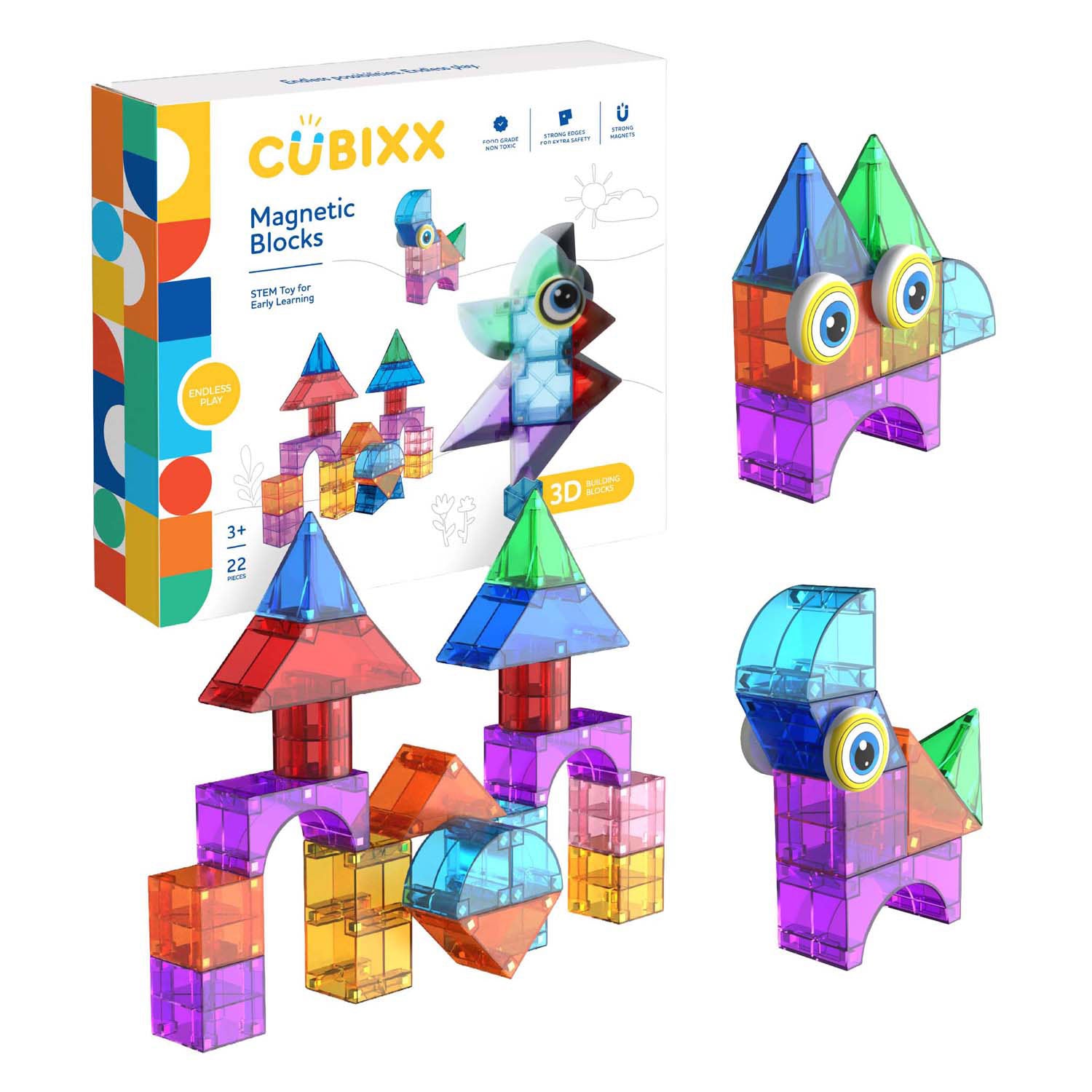 Cubixx magnetisches Bauspielzeug - 22-tlg.