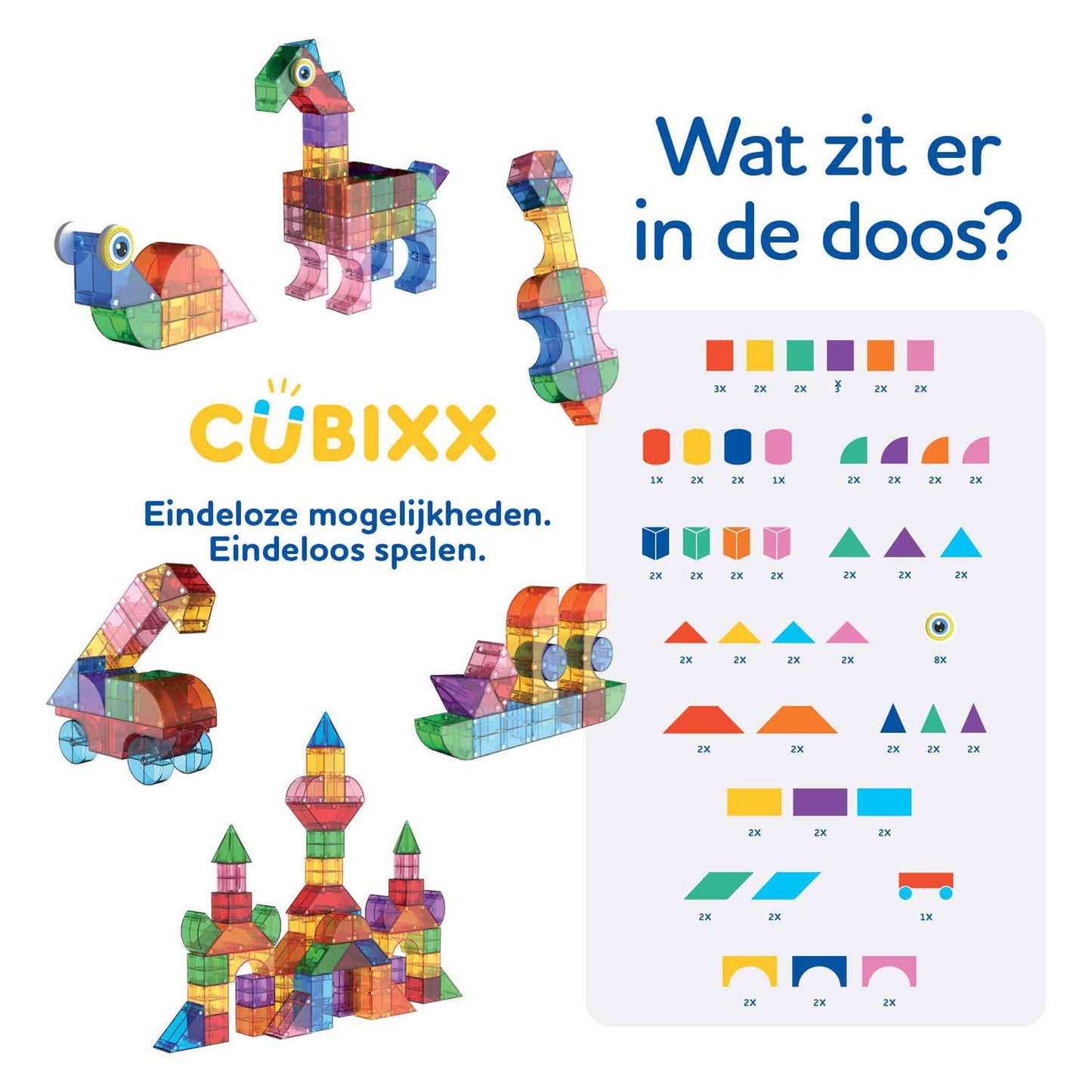 Cubixx magnetisches Bauspielzeug - 85-tlg.