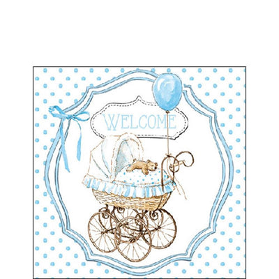 Ambiente Serviette 25cm Welcome Blue Baby