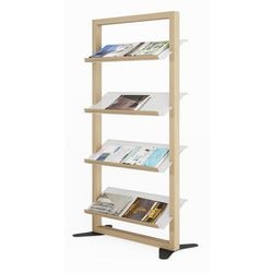 Der Präsentationsständer powered by paperflow braun misst 400 mm x 740 mm x 1565 mm