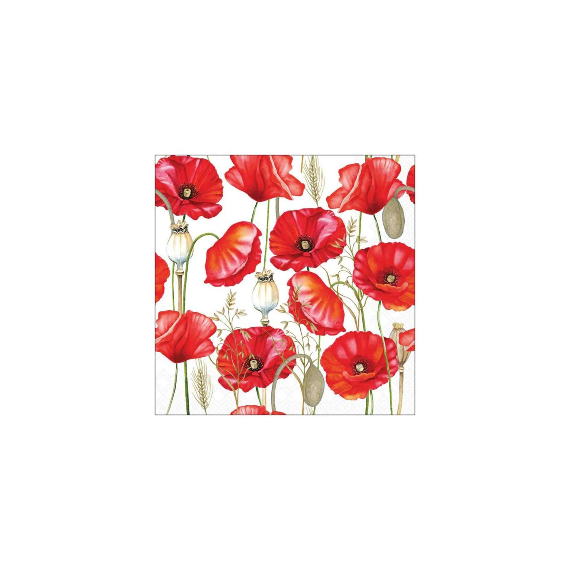 Ambiente Servietten 25cm Mohn ganz weiß