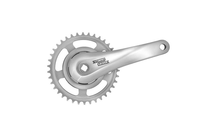 Sunrace - SunRace Kurbelgarnitur 38T Kurbellänge 170mm. silbernes Aluminium spielfrei. 92mm Abdeckung. -8mm Tiefe