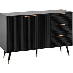 Wandschrank schwarz 120x80x40 lebende Eiche