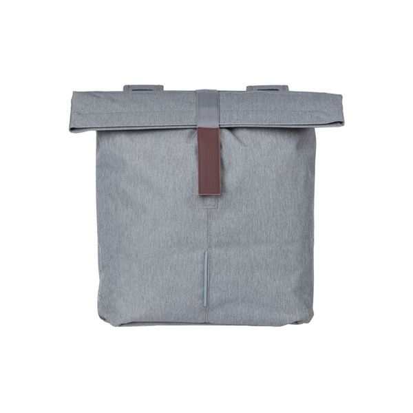 Basil City Doppel-Fahrradtasche grau, wasserabweisend, geeignet für E-Bikes, reflektierend, 28-32L