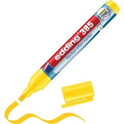 Edding 385 Textmarker mit flexibler Spitze gelb – 1 Stück – nachfüllbar – Textmarker für Flipcharts und Normalpapier