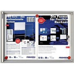 Abschließbare Notiztafel Franks A3, nicht magnetisch, eloxiertes Aluminium