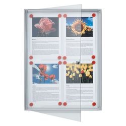 Abschließbare Notiztafel Franks 4 x A4, nicht magnetisch, eloxiertes Aluminium