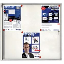 Abschließbare Notiztafel Franks 6 x A4, nicht magnetisch, eloxiertes Aluminium