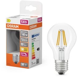 Sram-Lichtquelle oder Retrofit-Klassiker, klar, E27, 3,4 W, warmweiß