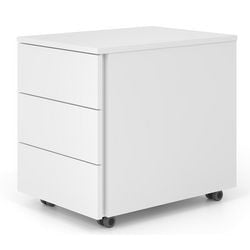 Mobiler Schubladenblock VLC30 W W GL Spanplatte weiß