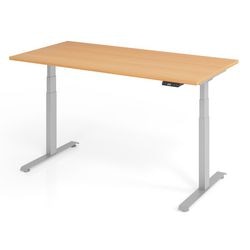 Sitz-Steh-Schreibtisch vlxk6516 6 s Holz, Metall braun, grau