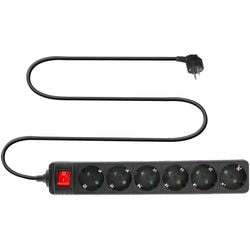 ACT -Sockel mit leuchtendem Schalter, 6 Sockets, 3 m