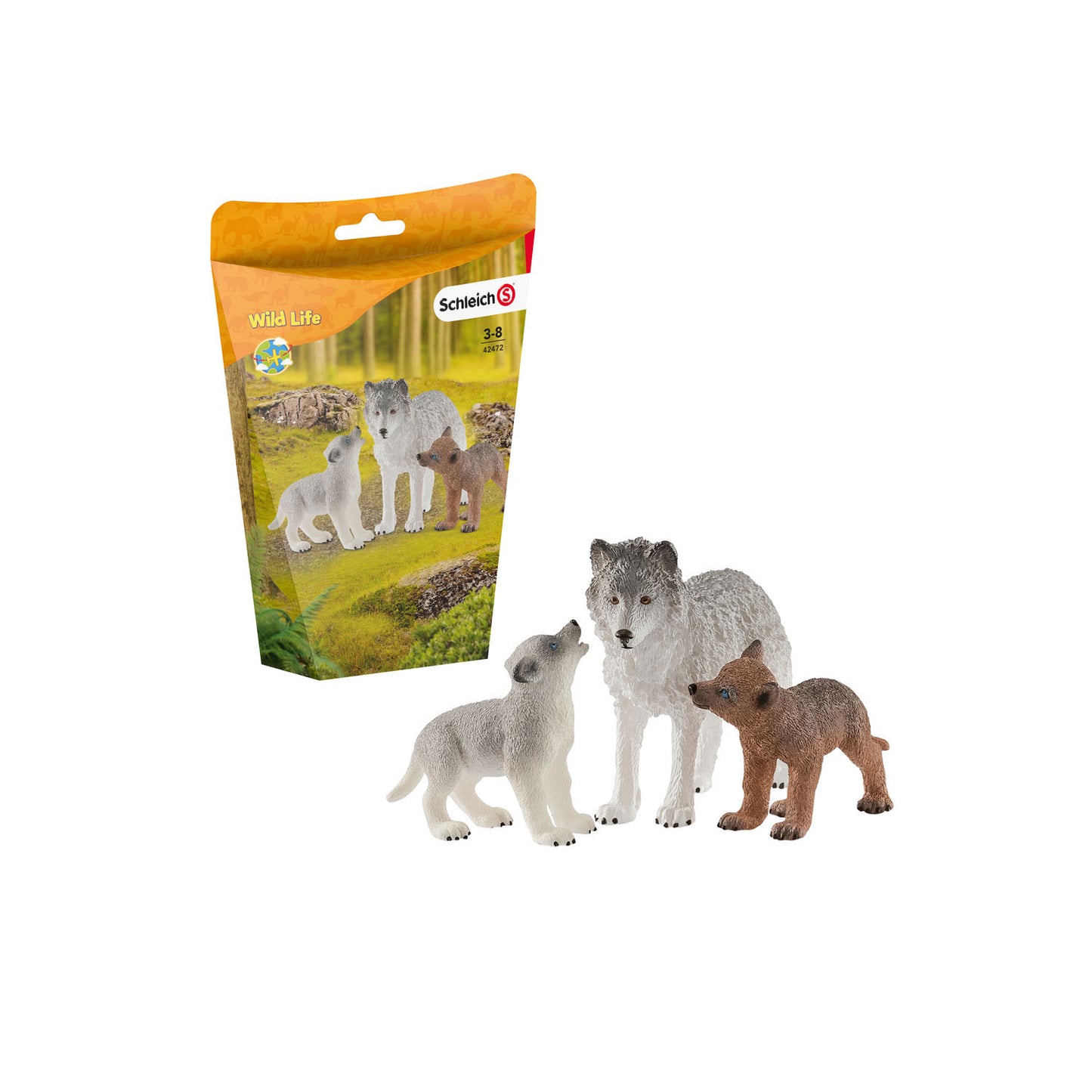 Schlich Wild Life Wolvin mit Wolvenwelpen 42472
