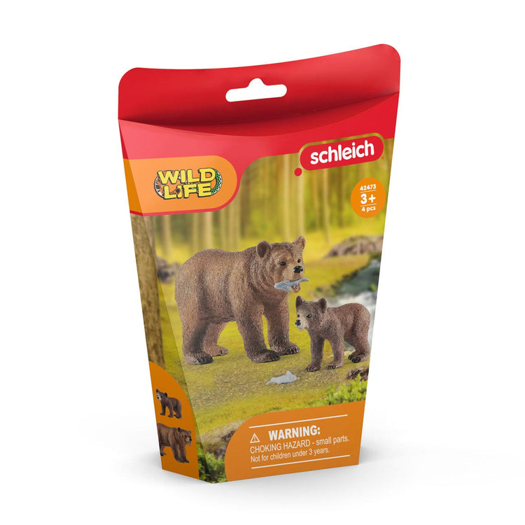 Schlich Wild Life Female Grizzlybär mit Grizzlybär 42473