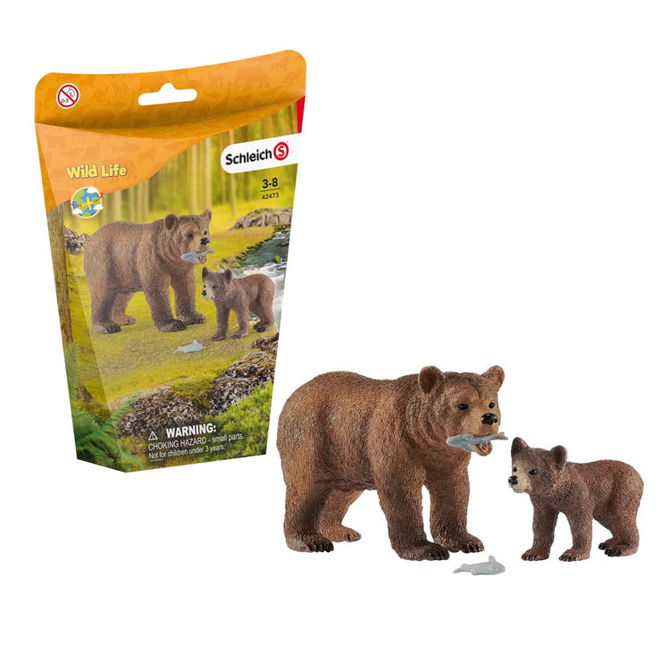 Schlich Wild Life Female Grizzlybär mit Grizzlybär 42473