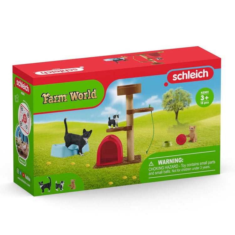 Schleich Farm World Spielzeit für süße Katzen und Katzen 42501