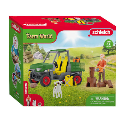 Schleich Farm World Houtzager mit Fahrzeug 42659