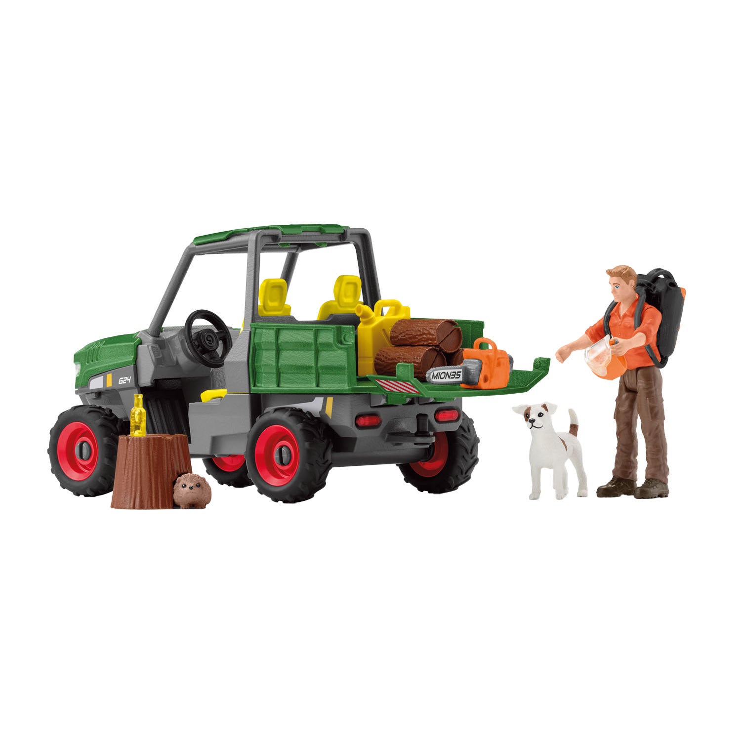 Schleich Farm World Houtzager mit Fahrzeug 42659