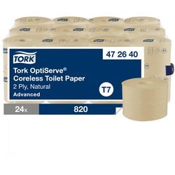 Toilettenpapier Tork Coreless T7 gerollt beige 2-lagig