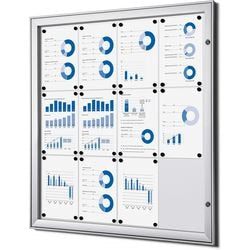 Abschließbare Pinnwand Showdown SCS12xA4 Silber Aluminium