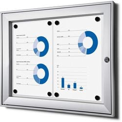 Abschließbare Pinnwand Showdown SCS2XA4 Silber Aluminium