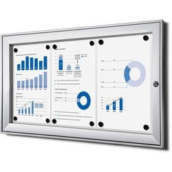 Abschließbare Pinnwand Showdown SCS3XA4 Silber Aluminium