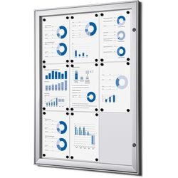 Abschließbare Pinnwand Showdown SCS9XA4 Silber Aluminium
