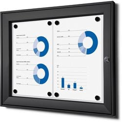 Abschließbare Pinnwand Showdown scs2xa4c9005 aus schwarzem Aluminium