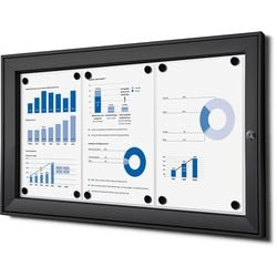 Abschließbare Pinnwand Showdown scs3xa4c9005 aus schwarzem Aluminium