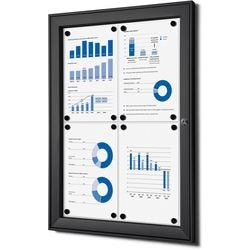 Abschließbare Pinnwand Showdown scs4xa4c9005 aus schwarzem Aluminium