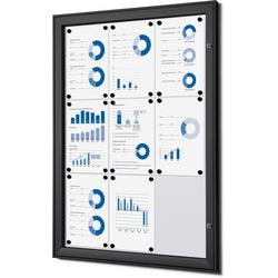 Abschließbare Pinnwand Showdown scs9xa4c9005 aus schwarzem Aluminium