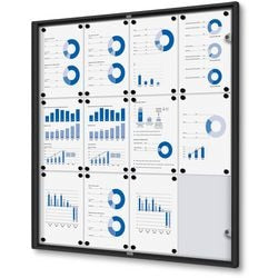 Abschließbare Pinnwand Showdown scxs12xa4c9005 aus schwarzem Aluminium