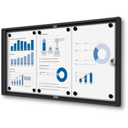 Abschließbare Pinnwand Showdown scxs3xa4c9005 aus schwarzem Aluminium